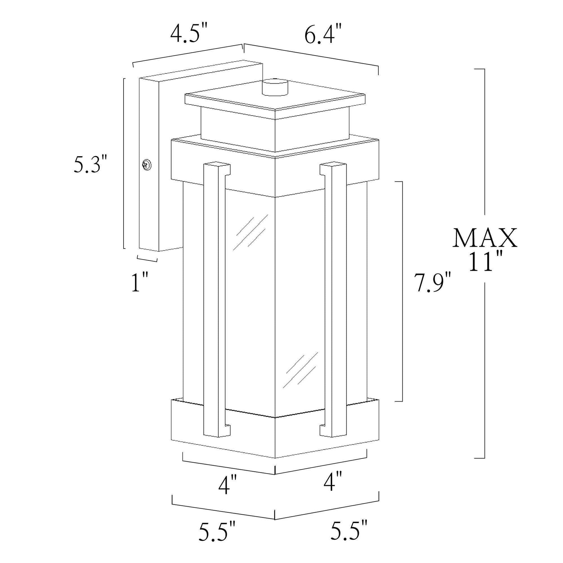 Barbatus 11"H 1-Light Black Outdoor Wall Lantern