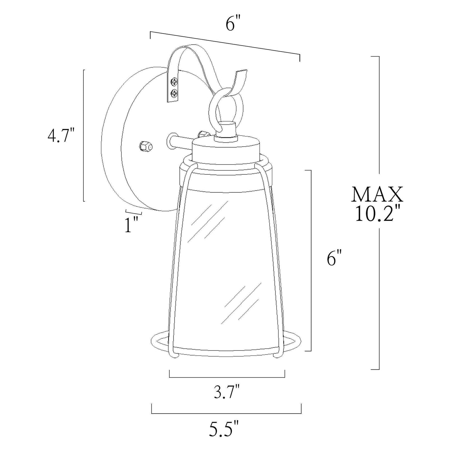 Rupert 9.1"H 1-Light Outdoor Wall Lantern 