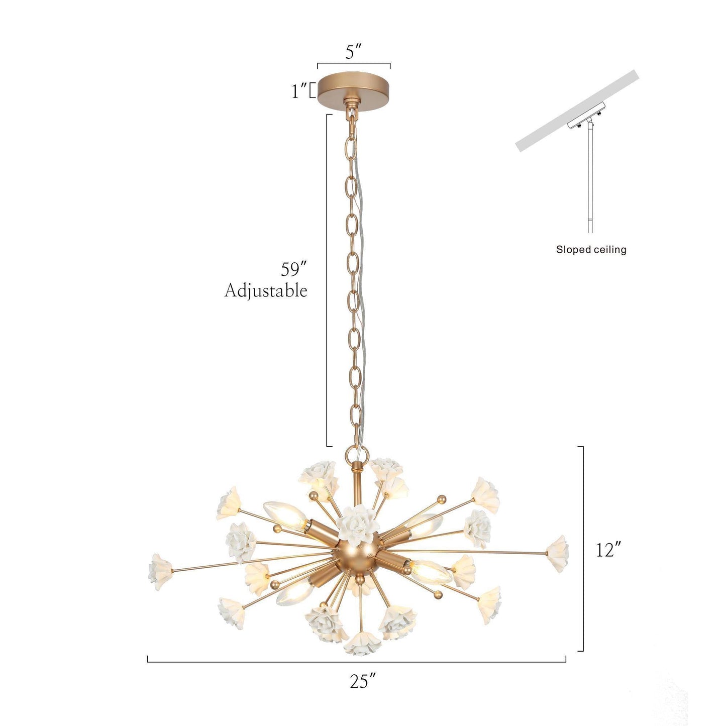 Arianiser 4-Light Medium Gold Chandelier