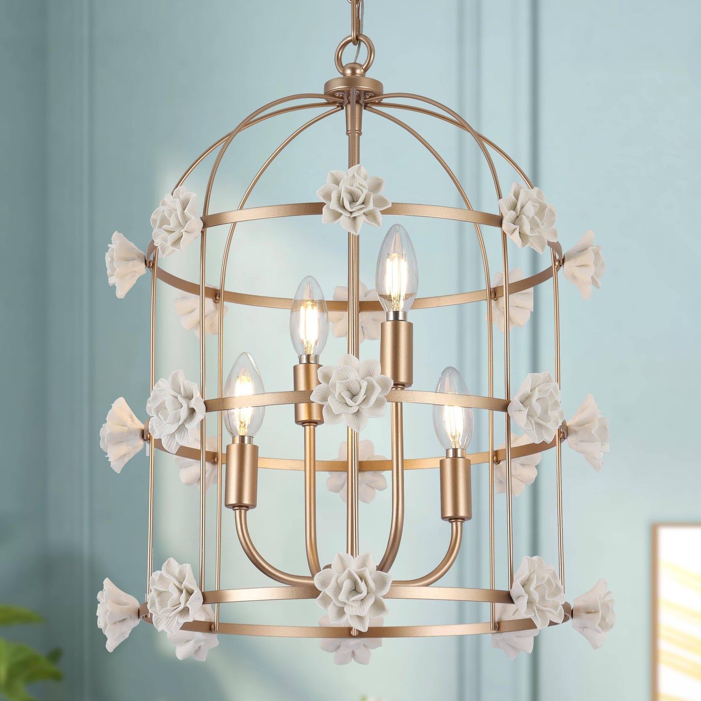 Arianiser 4-Light Small Gold Chandelier