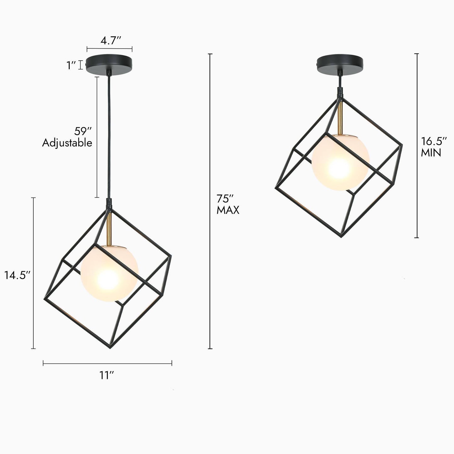 Ramblaries 1-Light Mini Black Modern Pendant Light Fixtures