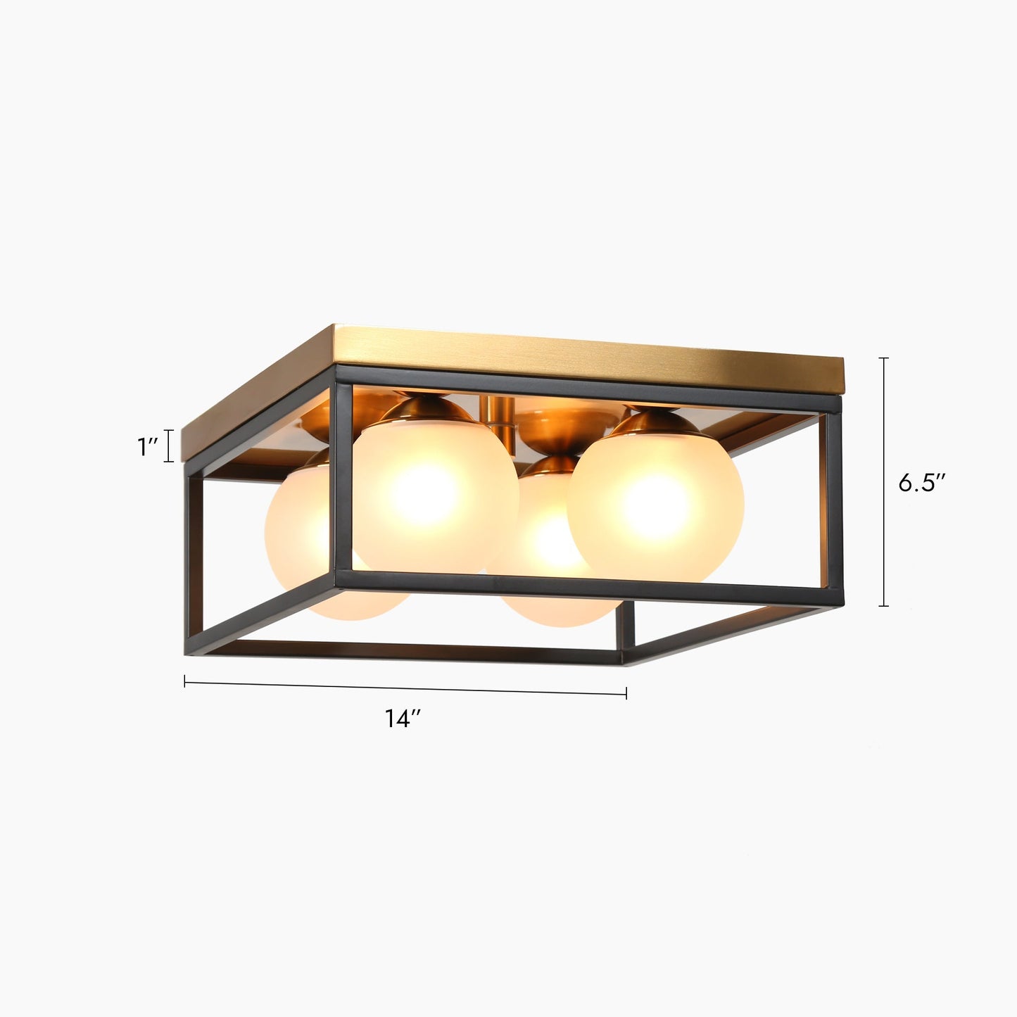 Ramblaries 4-Light Small Black Flush-Mount Light