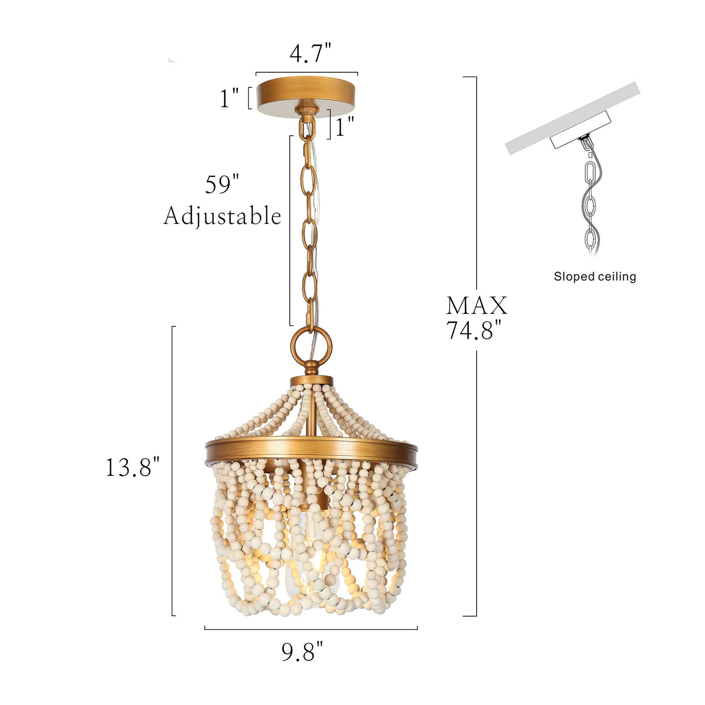 Mitzvah 1-Light Mini Gold Modern Pendant Light Fixtures