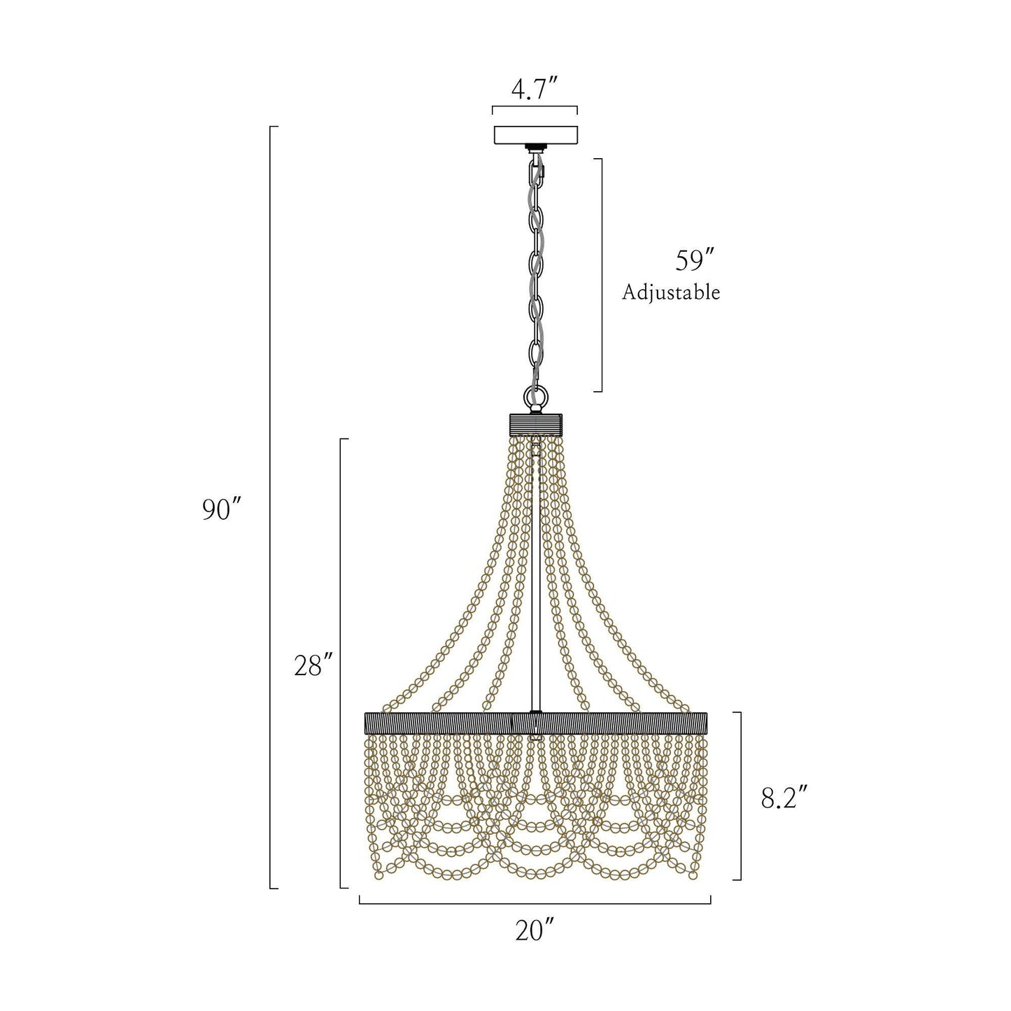 Mitzvah 3-Light Small Gold Chandelier