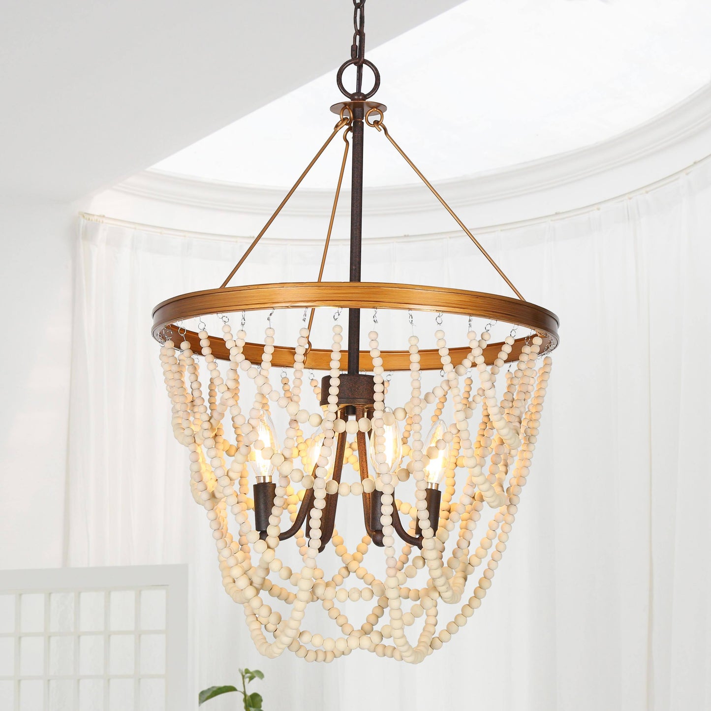 Mitzvah 4-Light Small Gold Chandelier