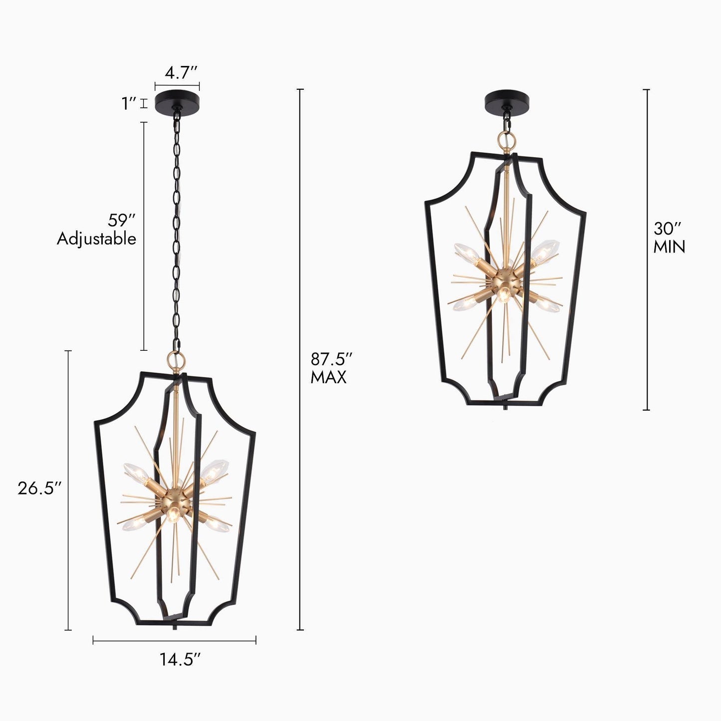 Vicuna 6-Light Small Black Chandelier