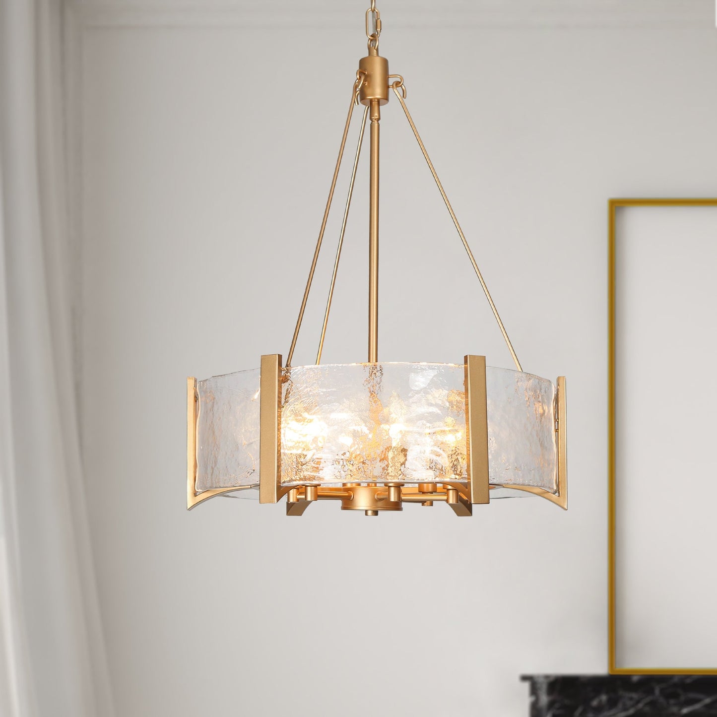 Rflnesiw 6-Light Small Gold Chandelier