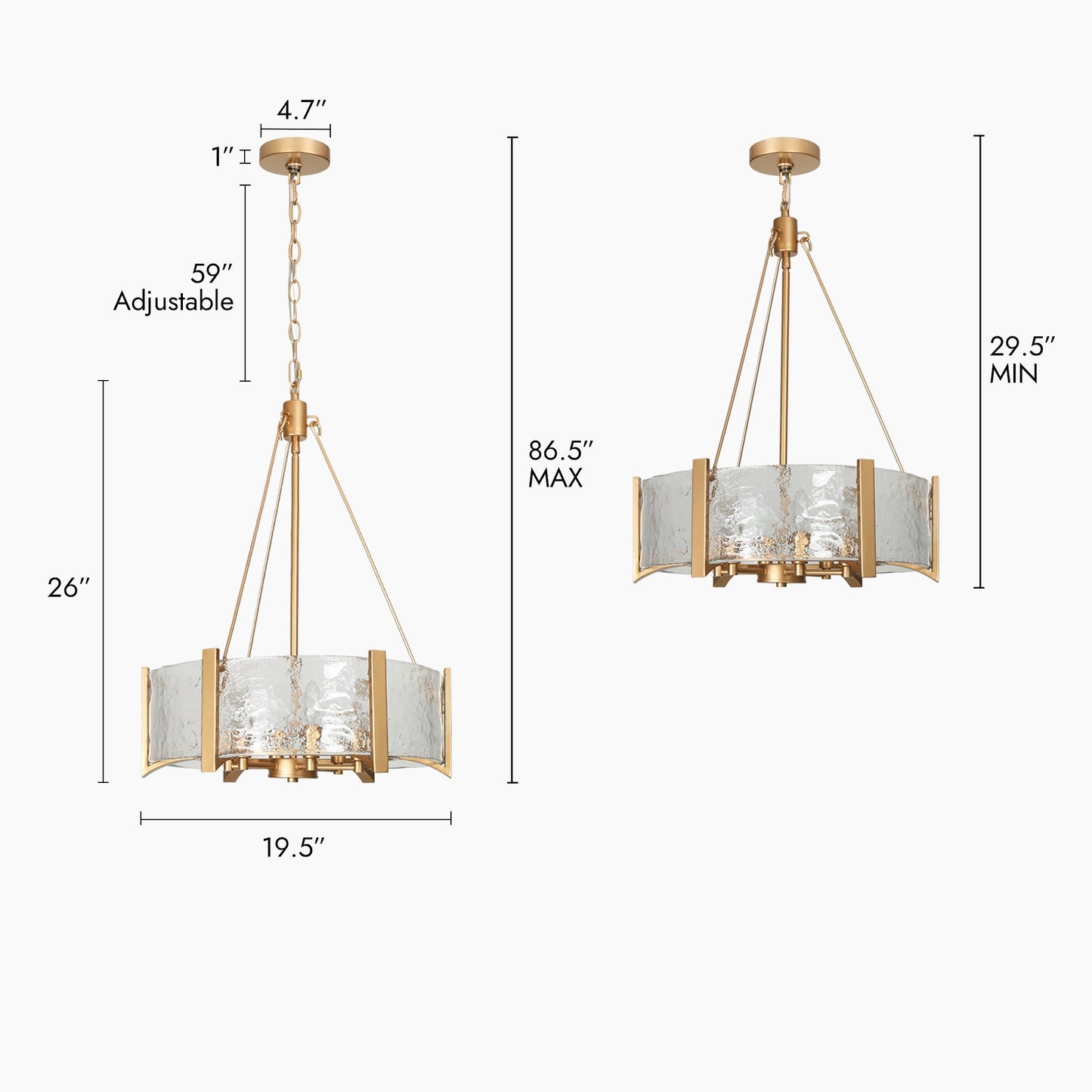 Rflnesiw 6-Light Small Gold Chandelier