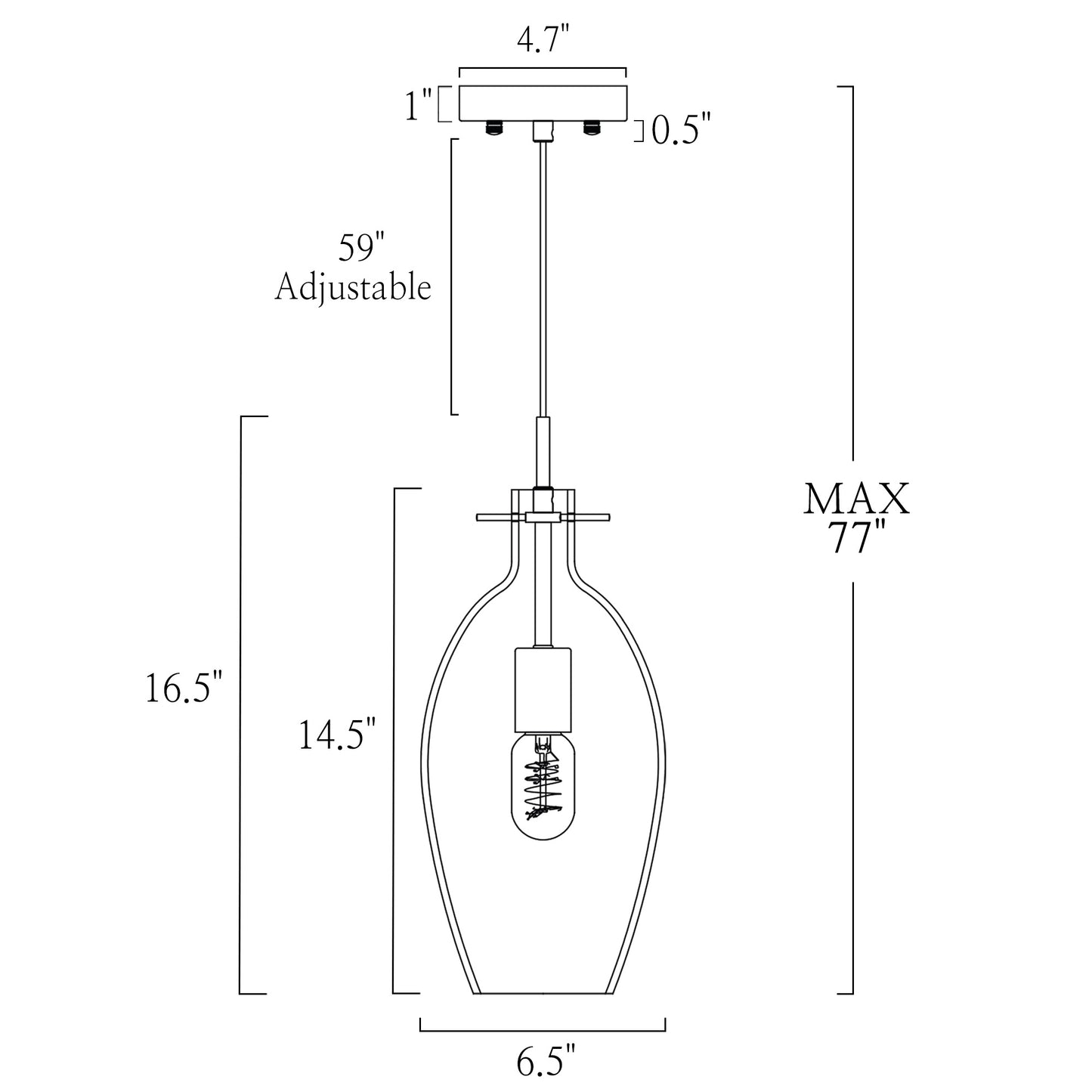 Modern 1-Light Gold Teardorp Pendant Lights with Clear Glass Shade