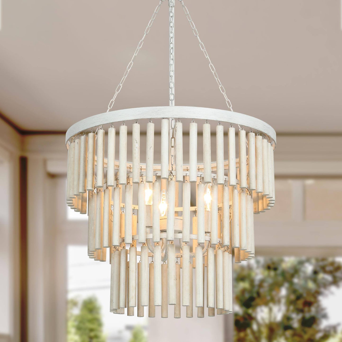 Xystus 3-Light Small White Chandelier