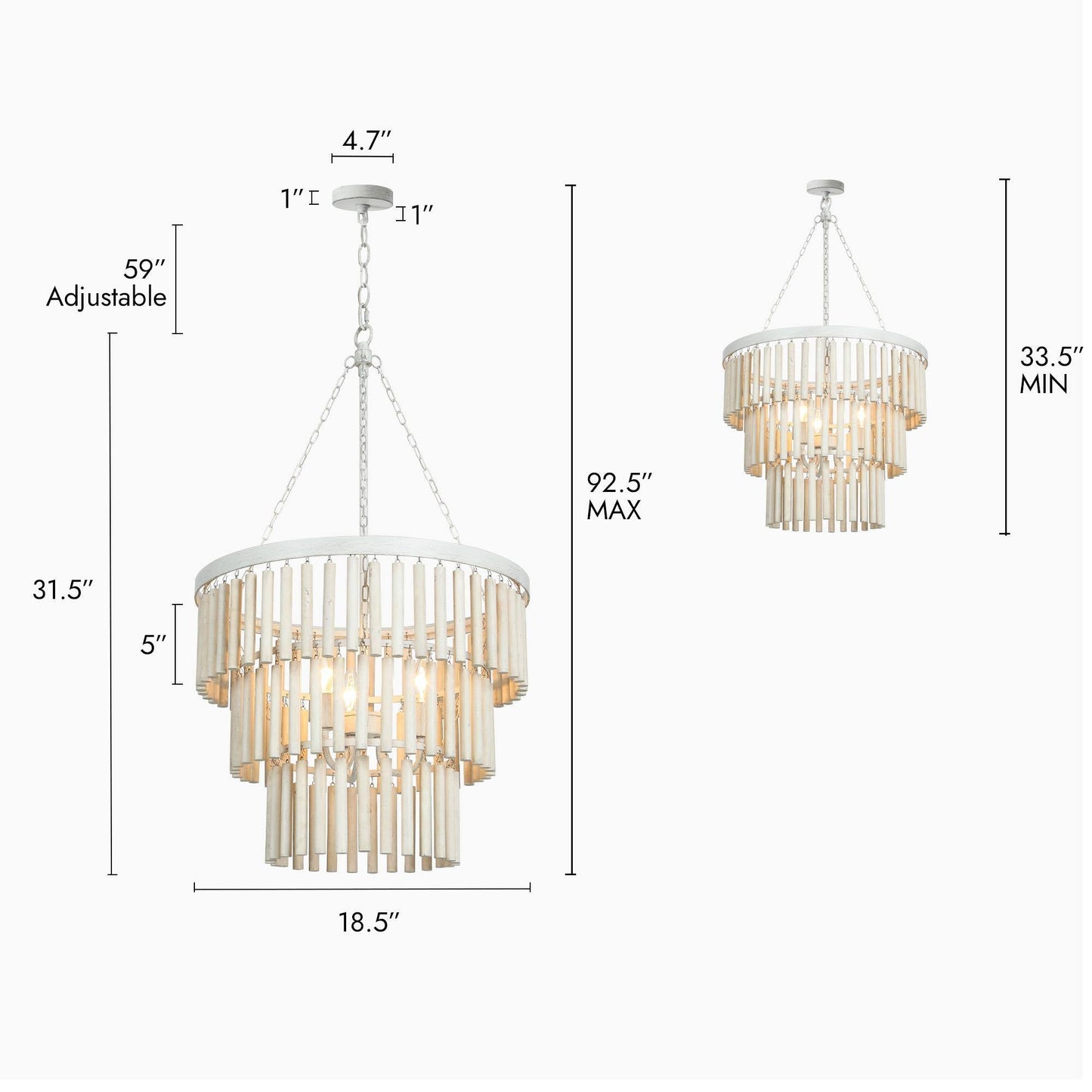 Xystus 3-Light Small White Chandelier