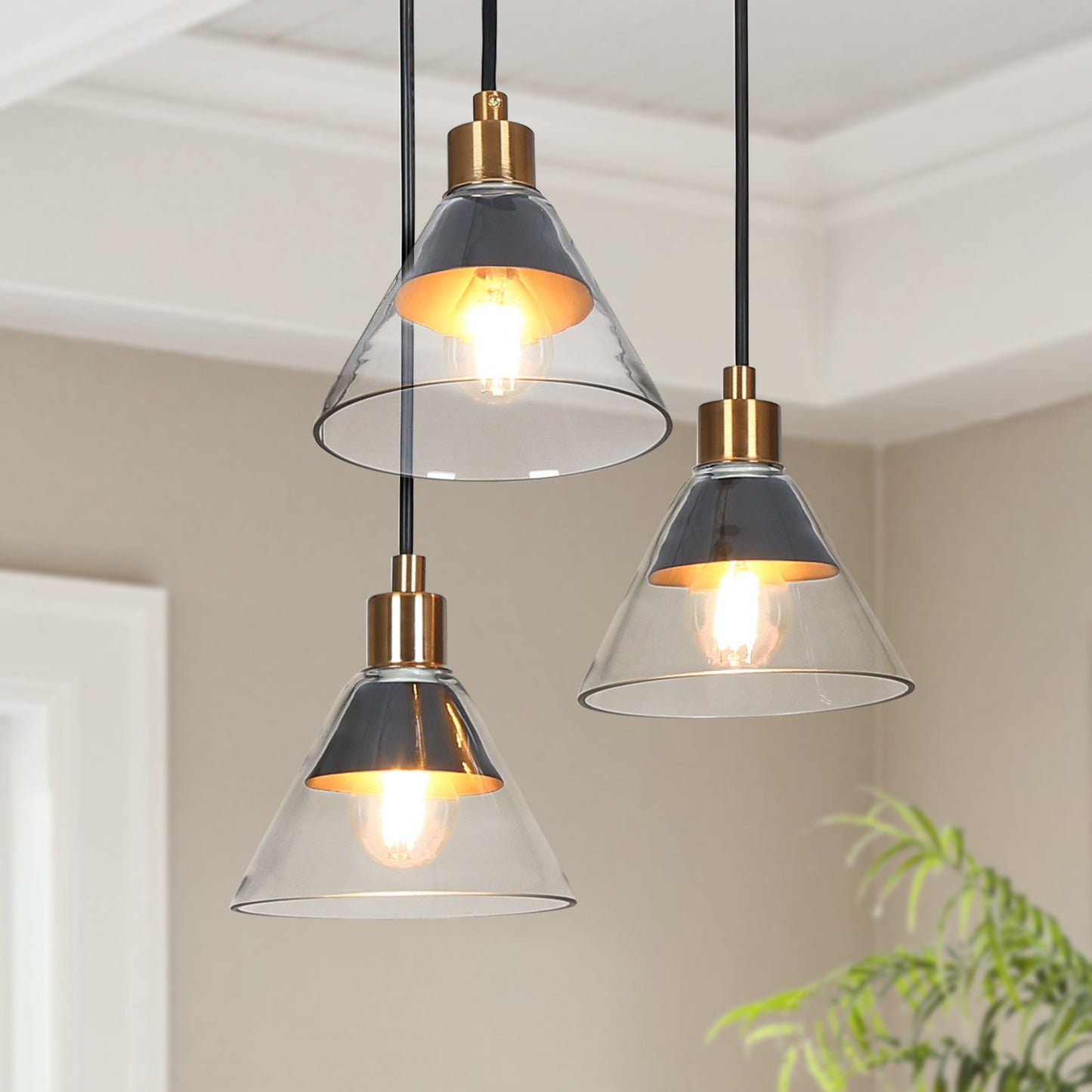 Moolidish 3-Light Small Black Chandelier