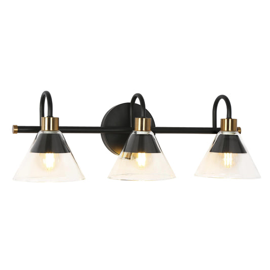 Moolidish 3-Light Black and Brass Vanity Light