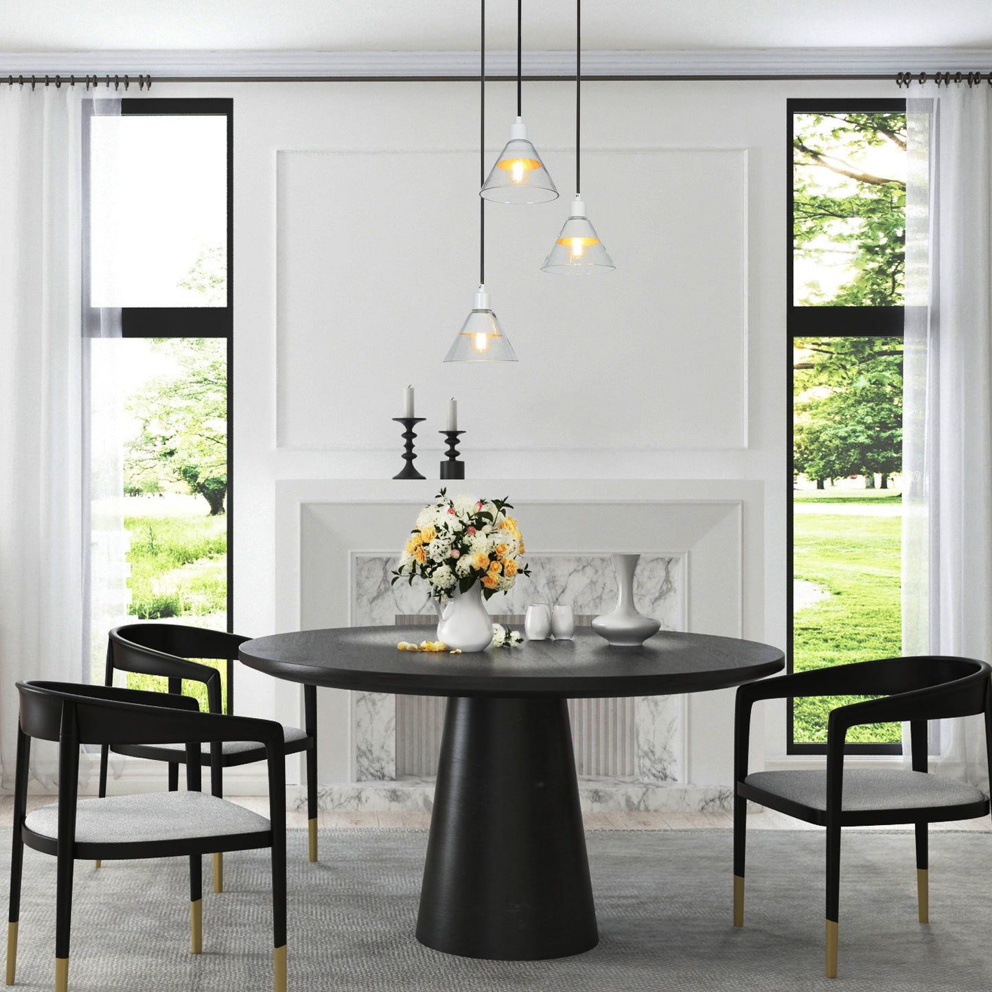 Jay 3-Light Mini Black Chandelier