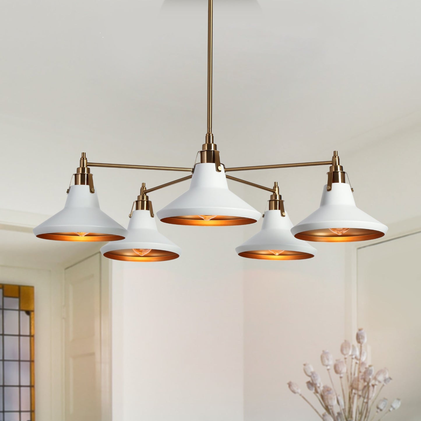 Tencanonia 5-Light Large Gold Chandelier