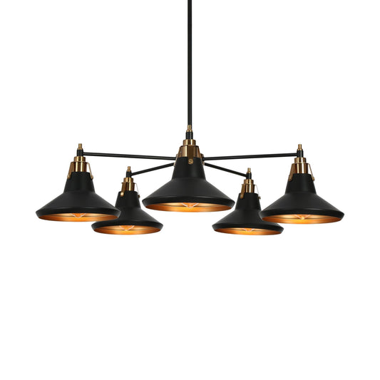 Tencanonia 5-Light Large Black Chandelier