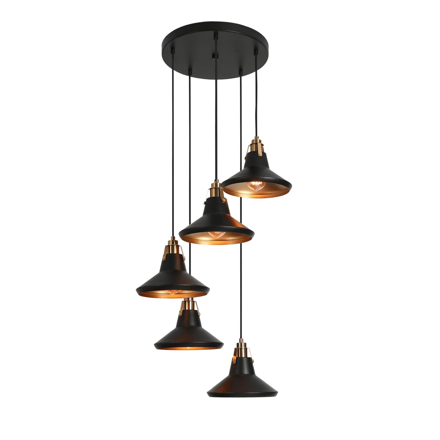 Tencanonia 5-Light Small Black Chandelier