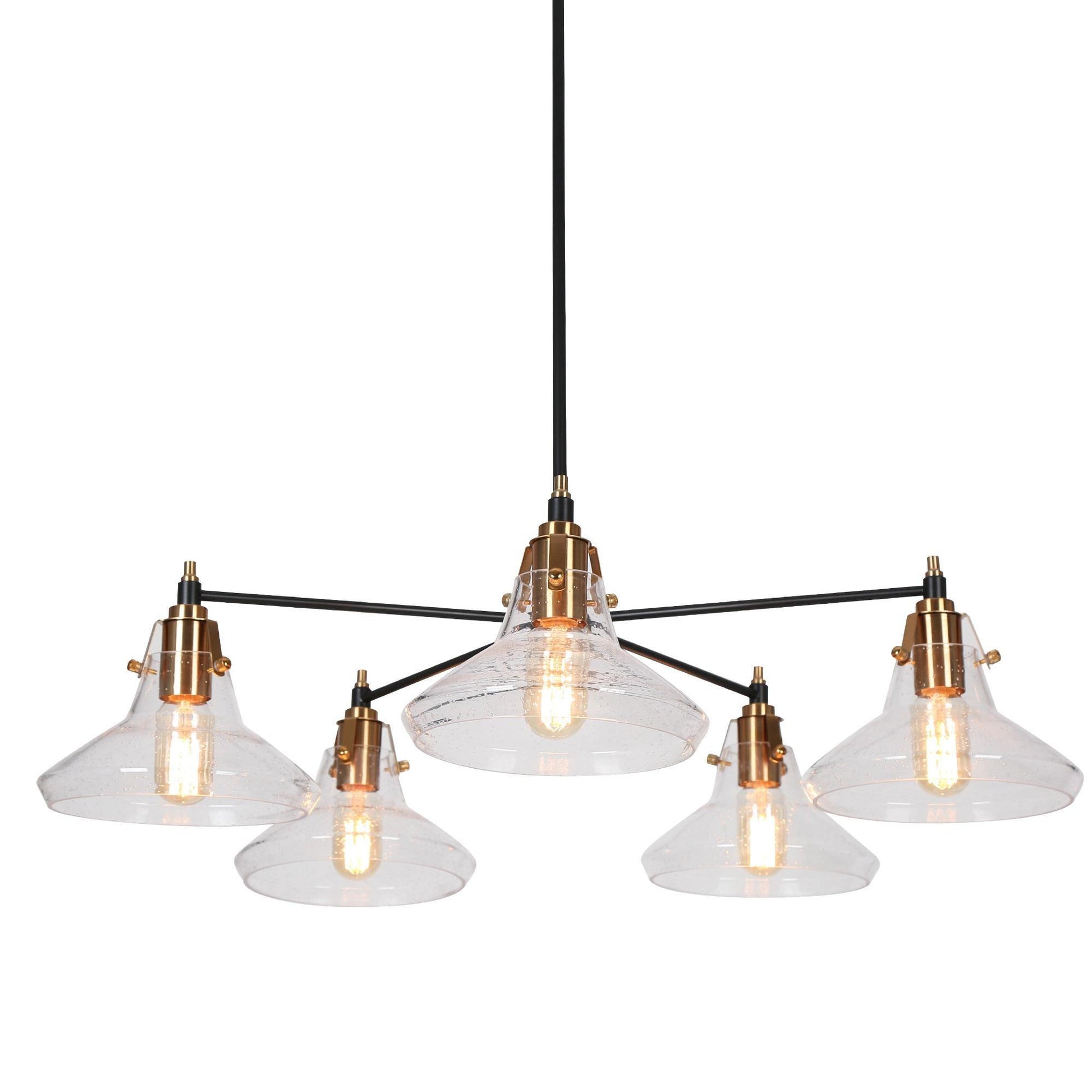 5-Light Glass Wheel Chandeliers - Belles Lighting