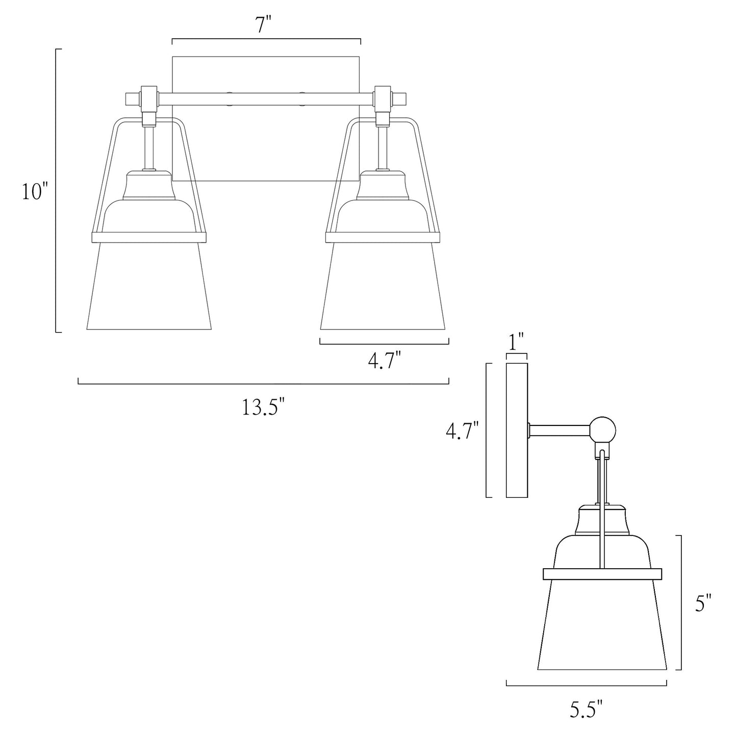 Alstroemeria 2-Light White and Brass Vanity Light