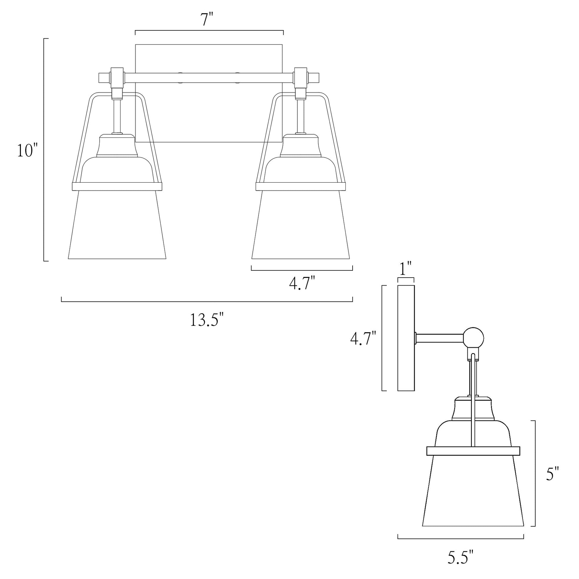 Alstroemeria 2-Light White and Brass Vanity Light