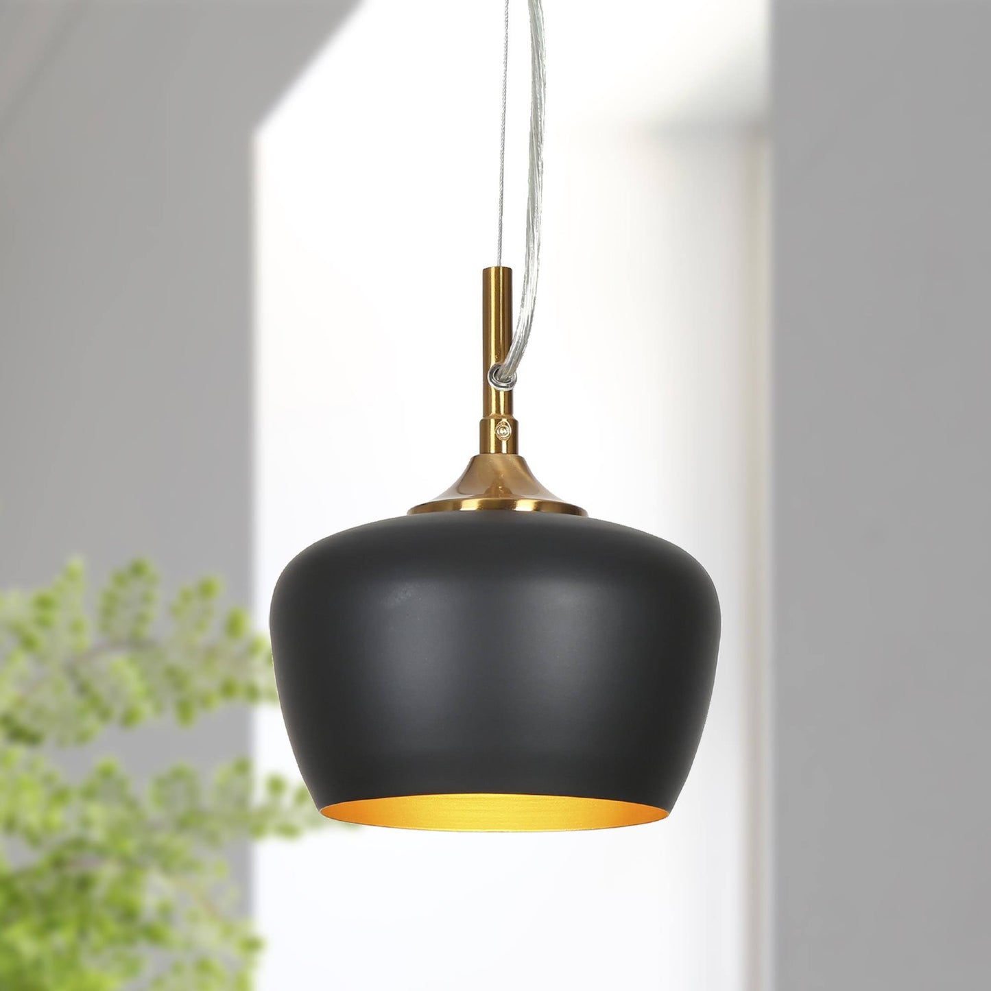 Resplandor 1-Light Mini Black Modern Pendant Light Fixtures