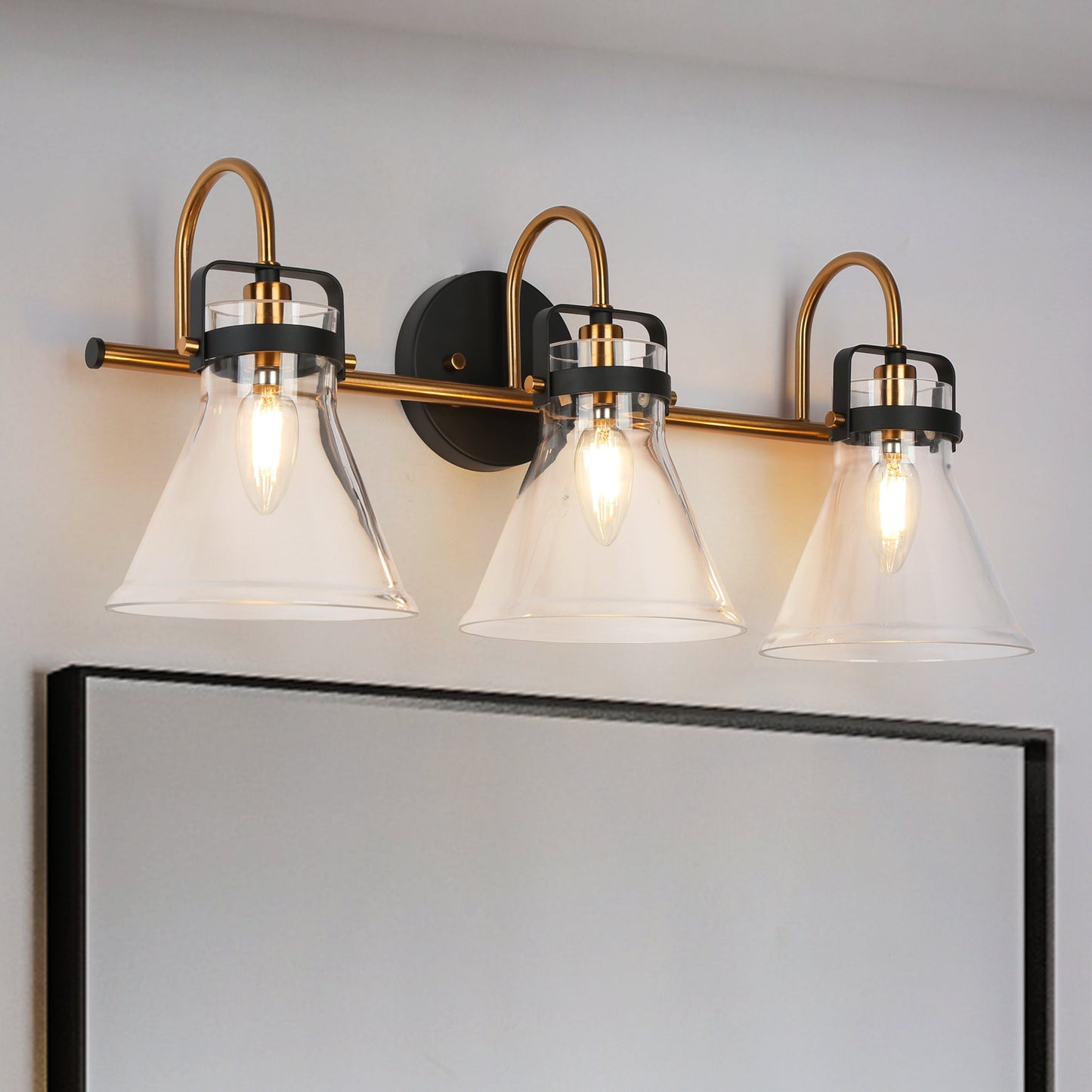 Xylophonist 3-Light Black and Brass Vanity Light