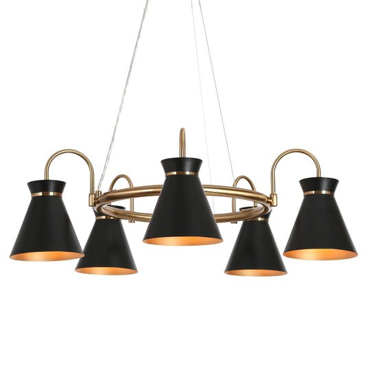 Noah 5-Light Large Black Chandelier