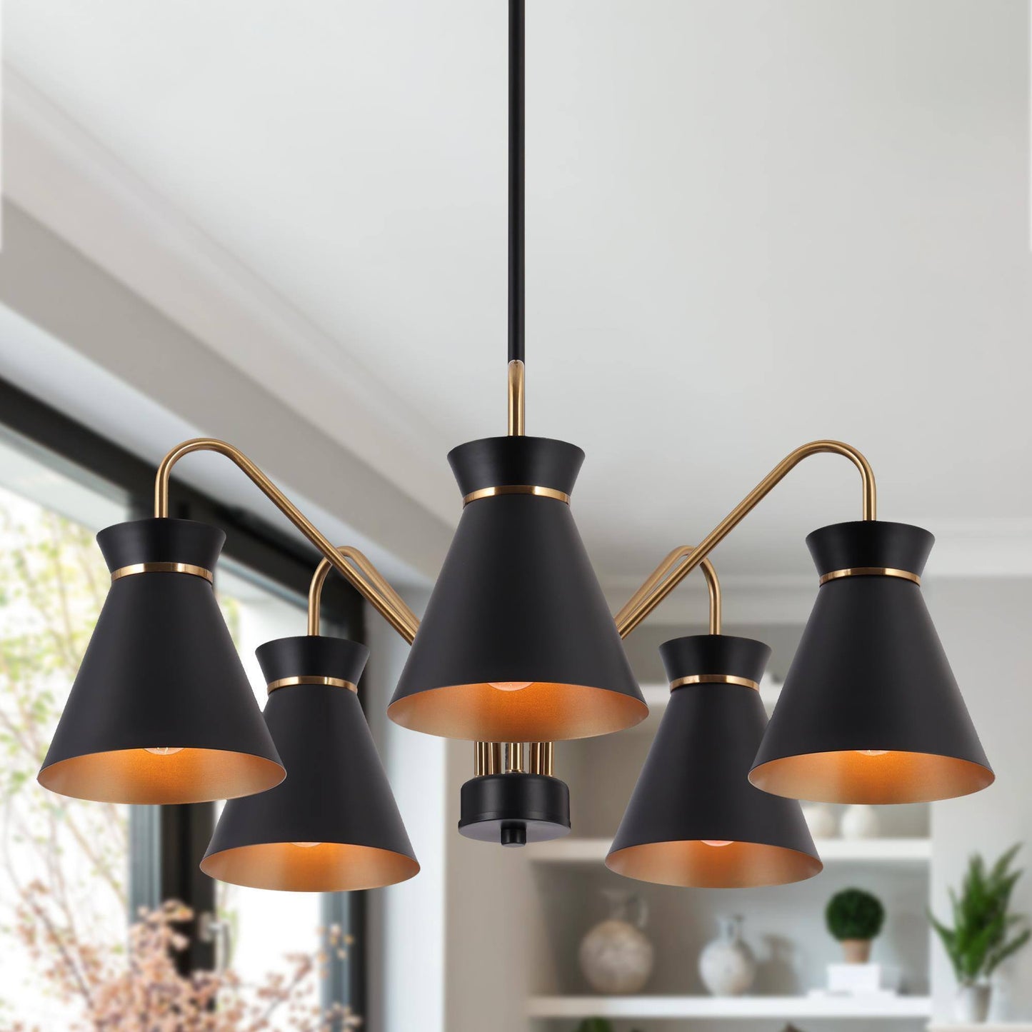 Noah 5-Light Medium Black Chandelier