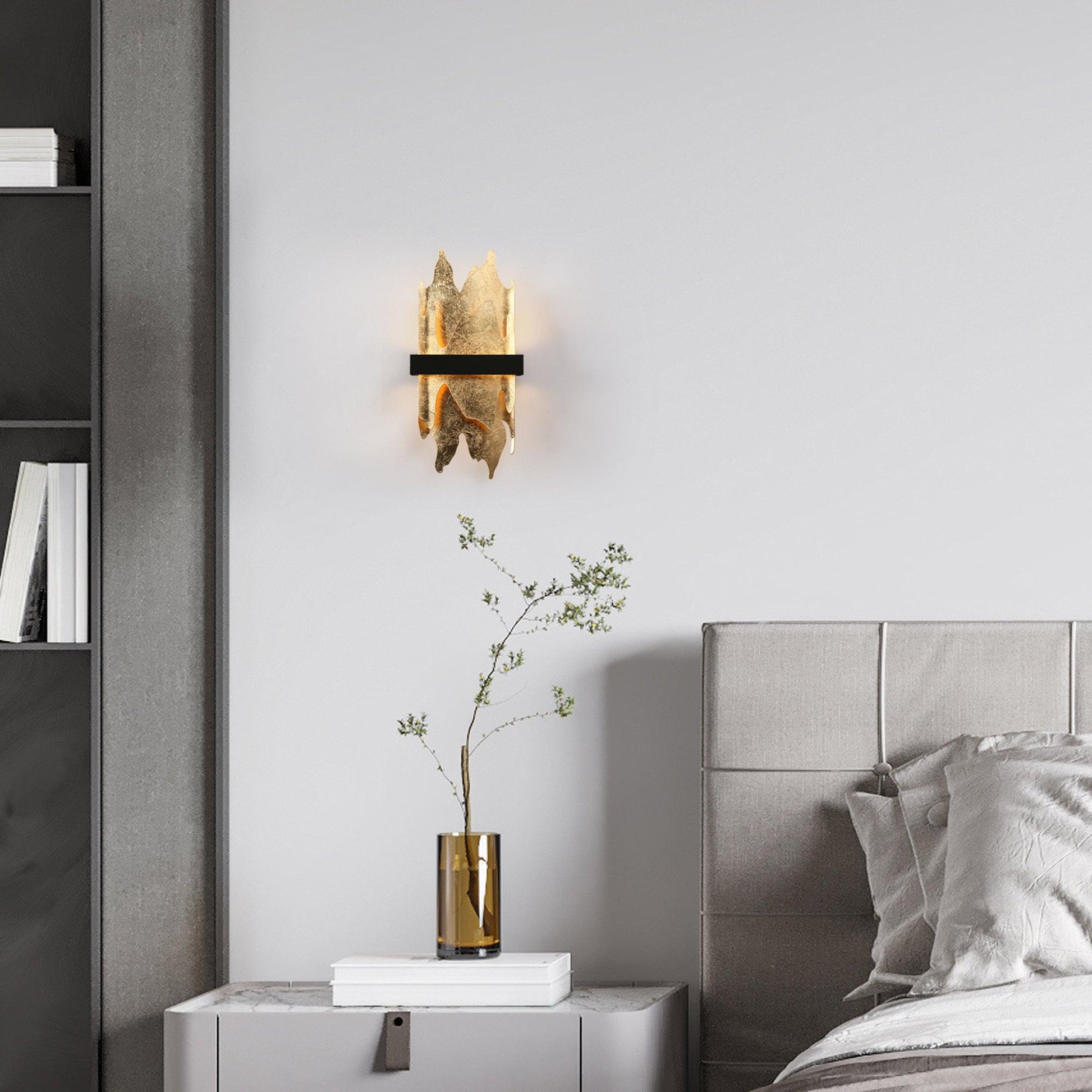 1-Light LED Gold Leaf Wall Sconce - Belles Lighting