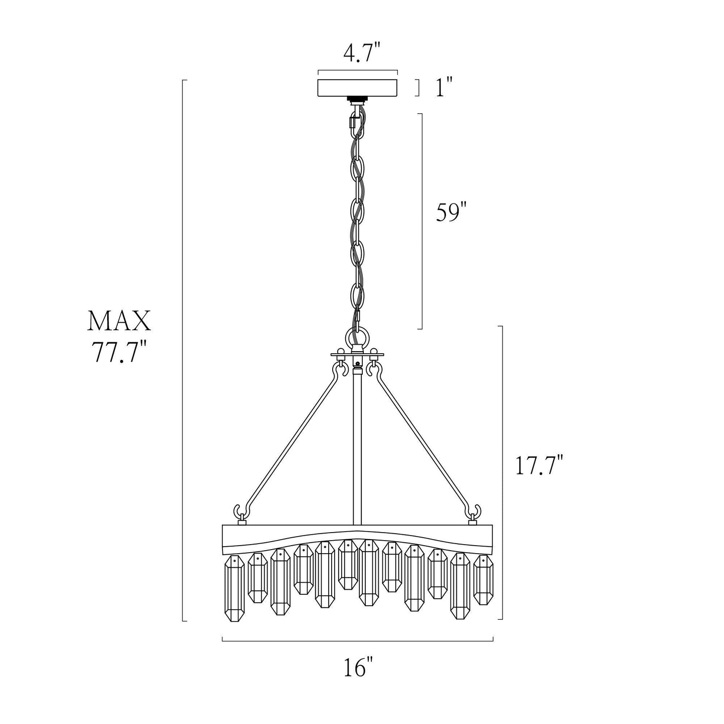 4-Light Modern Crystal Chandeliers - Belles Lighting