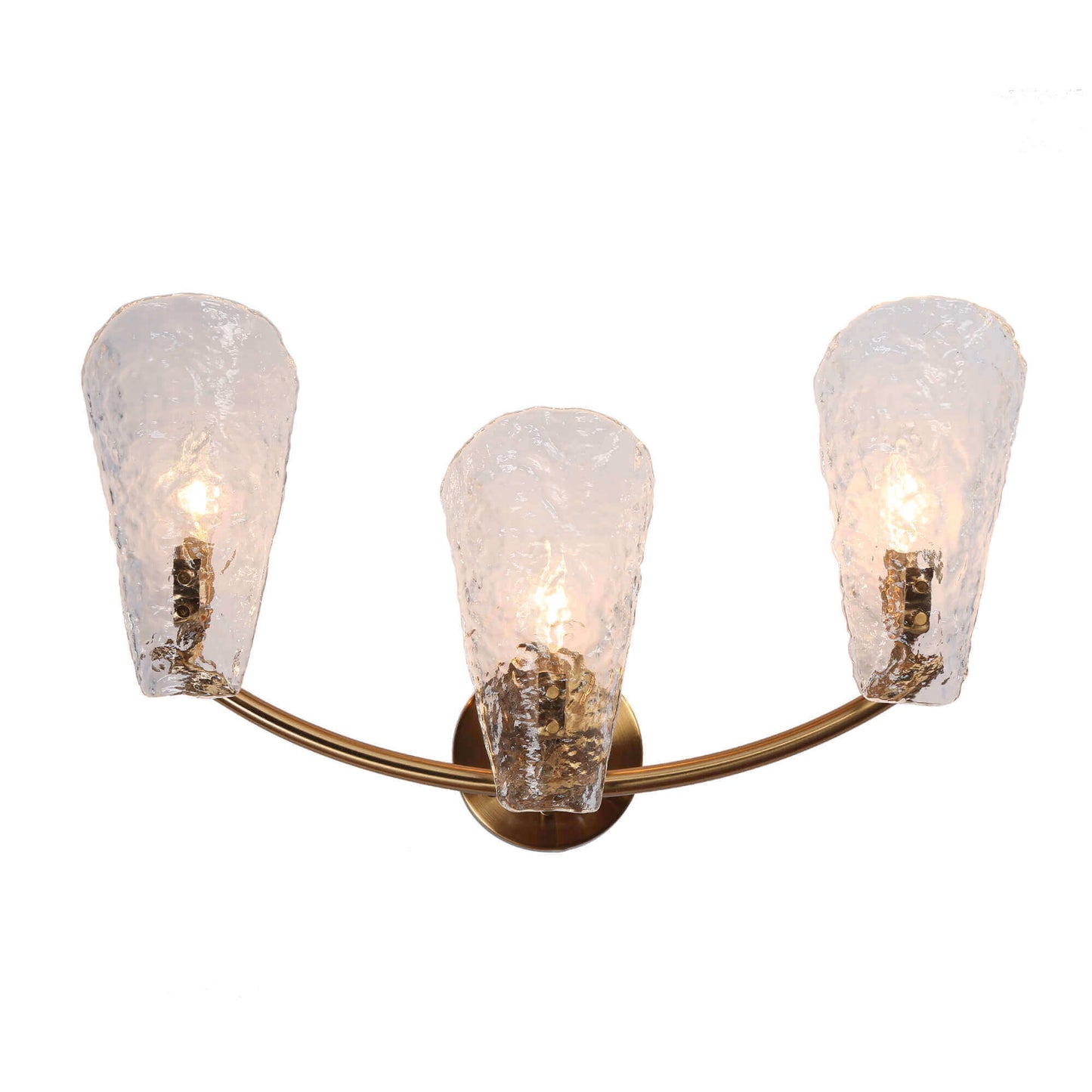 3-Light Modern Gold Glass Vanity Lights Wall Sconces