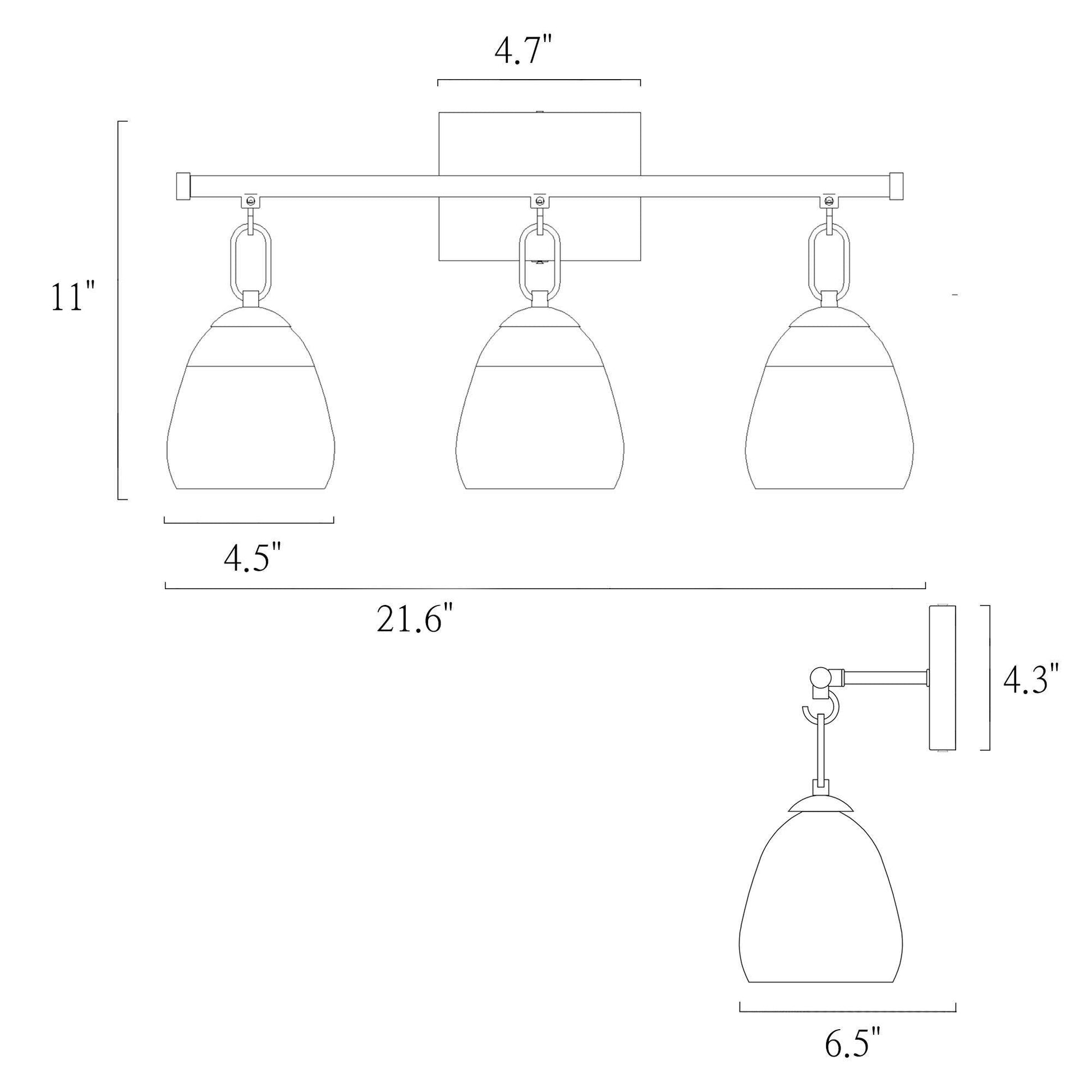 Blobfish 3-Light Brass Vanity Light