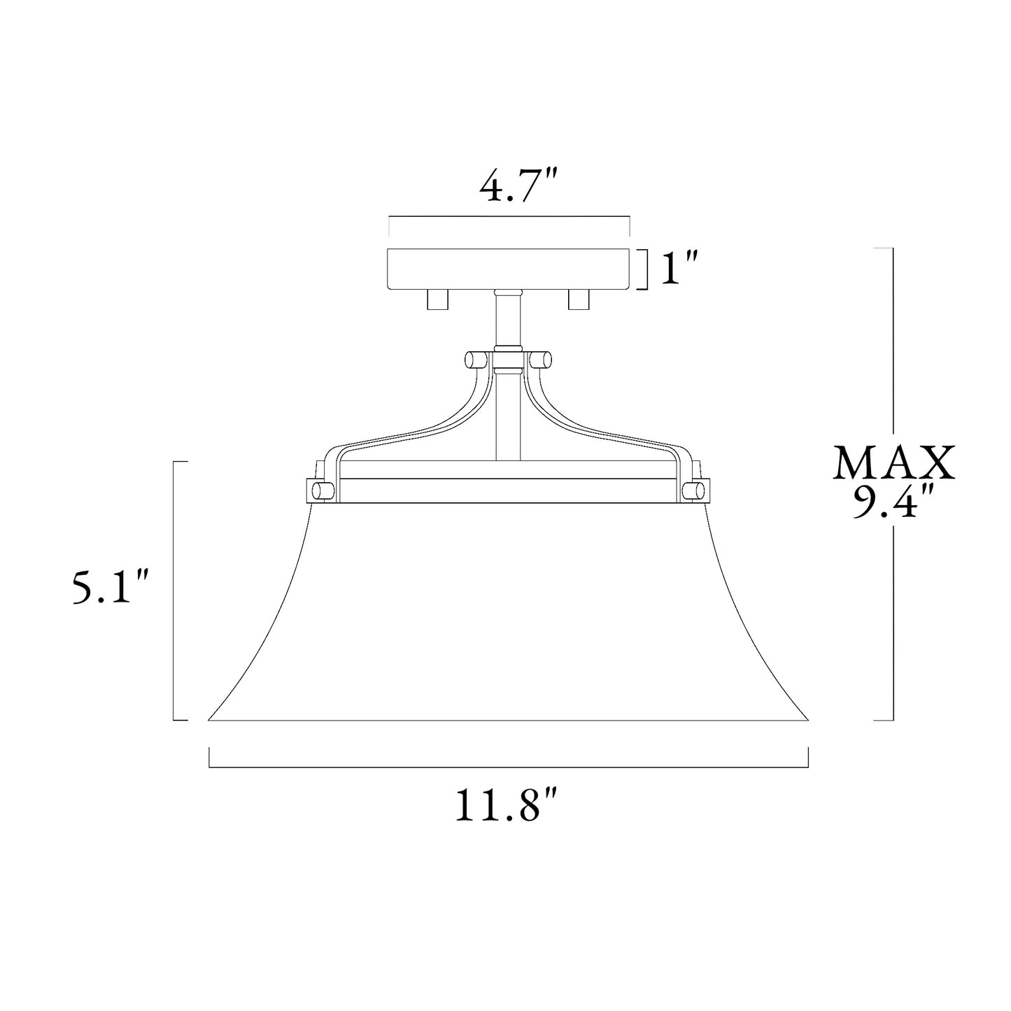 Modern 2-Light Gold Seeded Glass Semi Flush Mount Ceiling Light