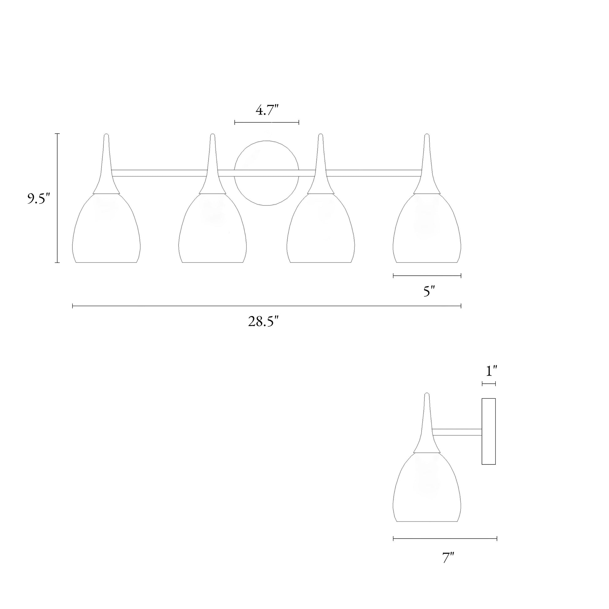 Cymerlarity 1-Light Brass Vanity Light