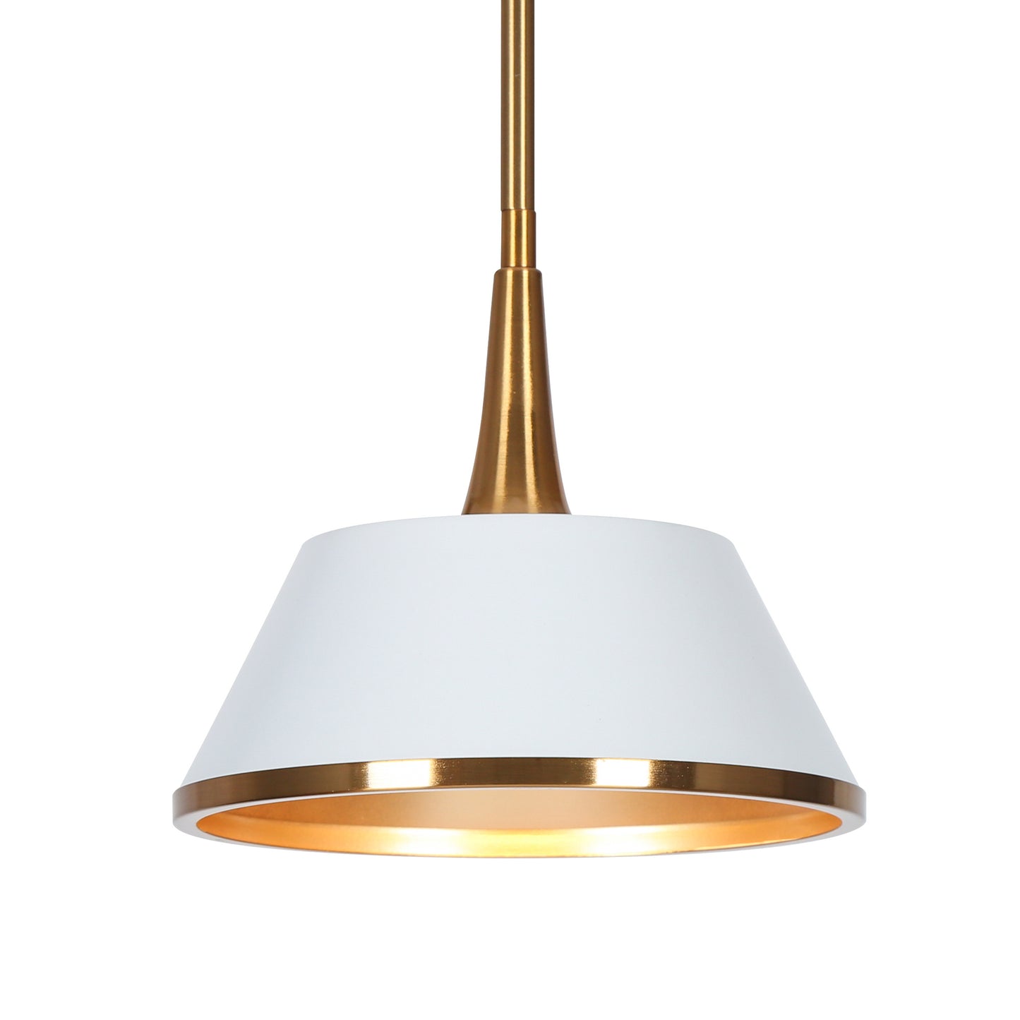 Modern 1-Light Modern Gold White Pendant Light