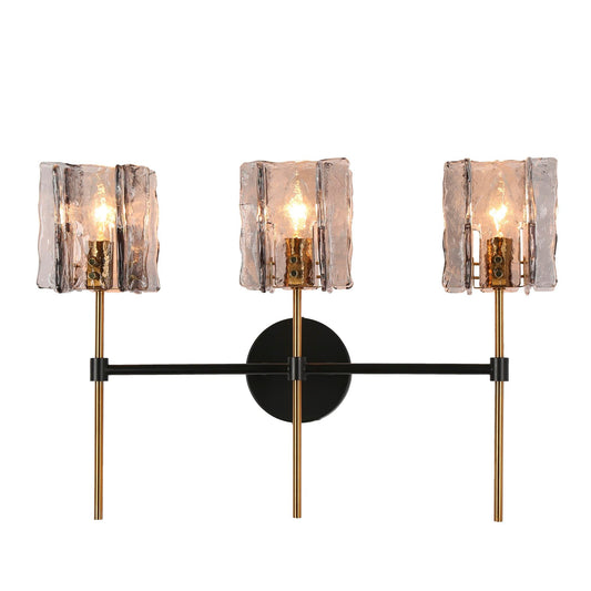 Echonalyri 3-Light Black and Brass Vanity Light