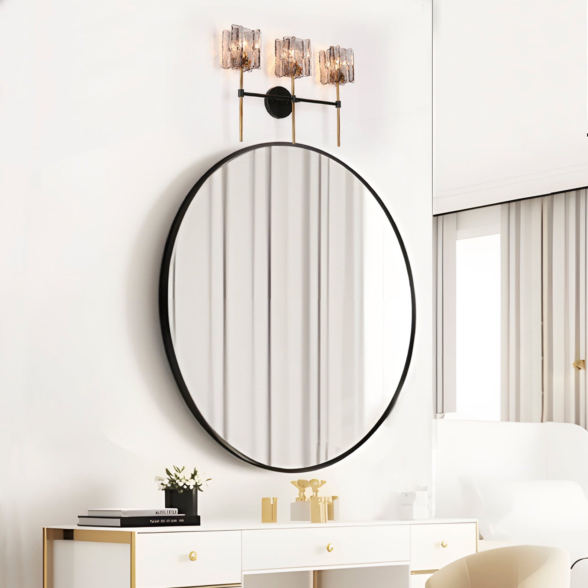 Echonalyri 2-Light Black and Brass Vanity Light