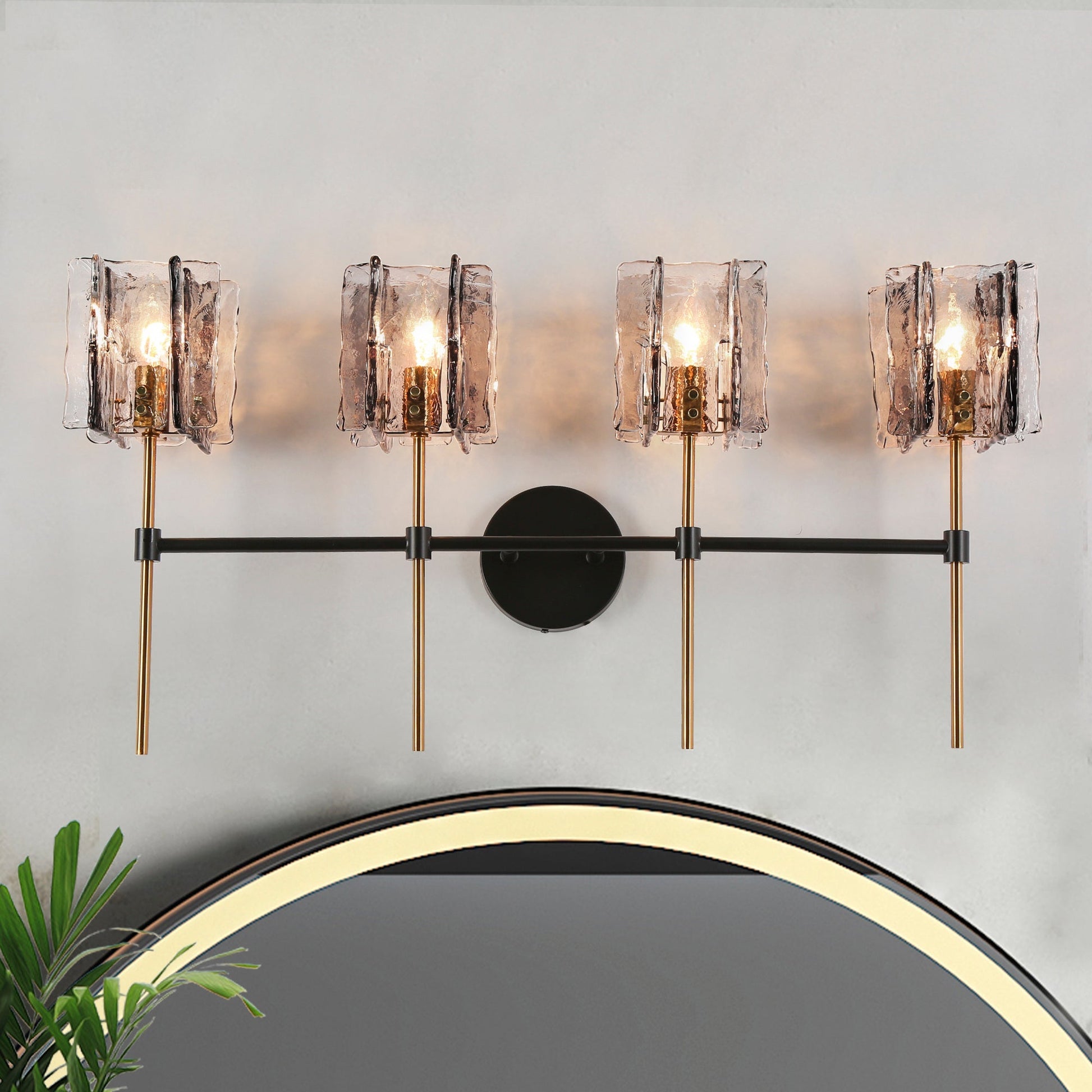 Echonalyri 2-Light Black and Brass Vanity Light