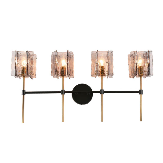 Echonalyri 4-Light Black and Brass Vanity Light