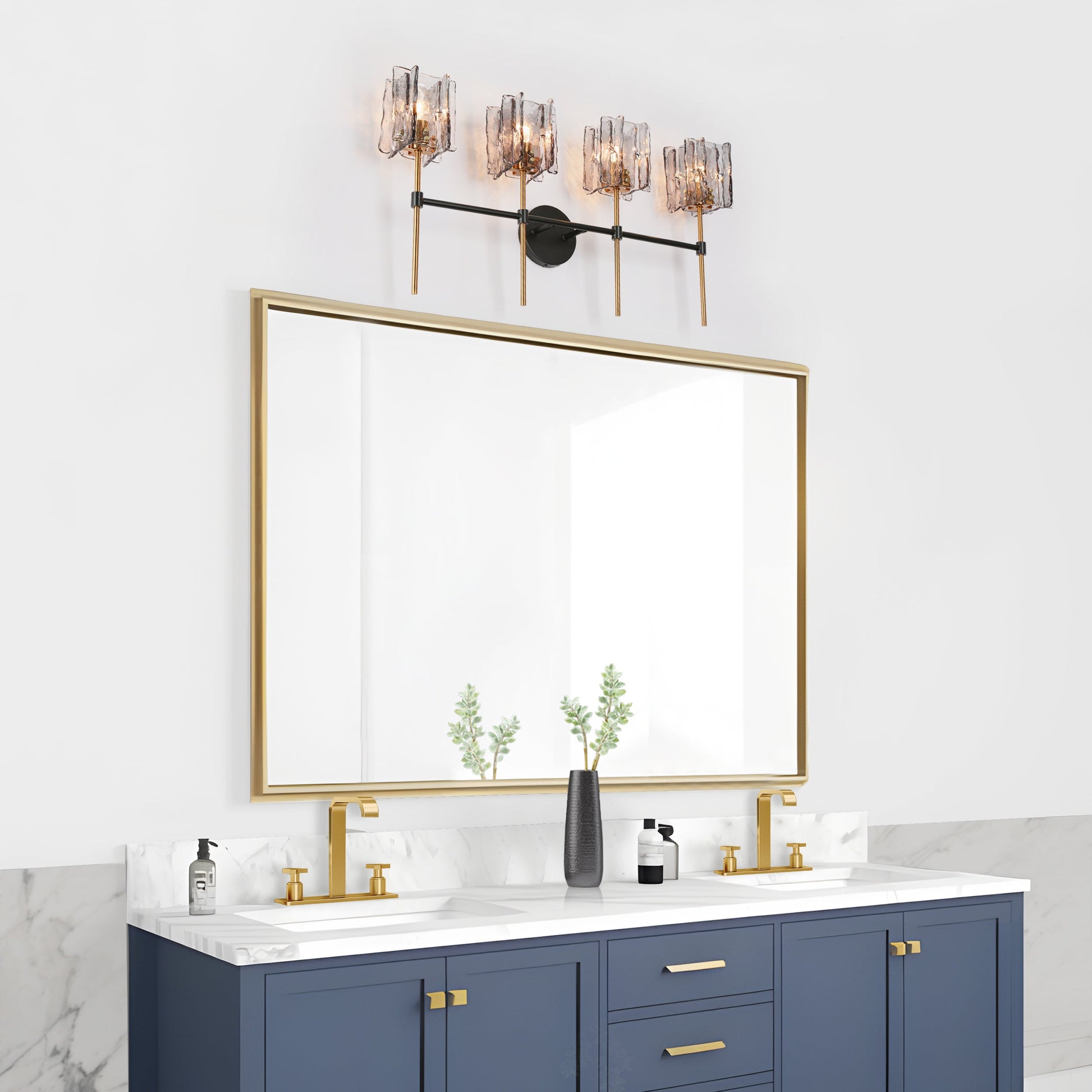 Echonalyri 2-Light Black and Brass Vanity Light