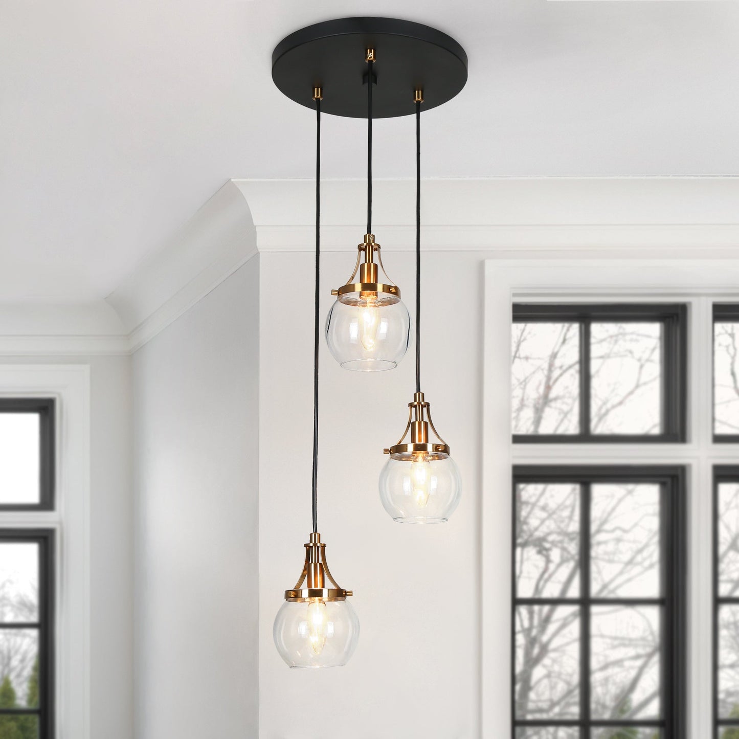 Capensis 3-Light Mini Black Chandelier