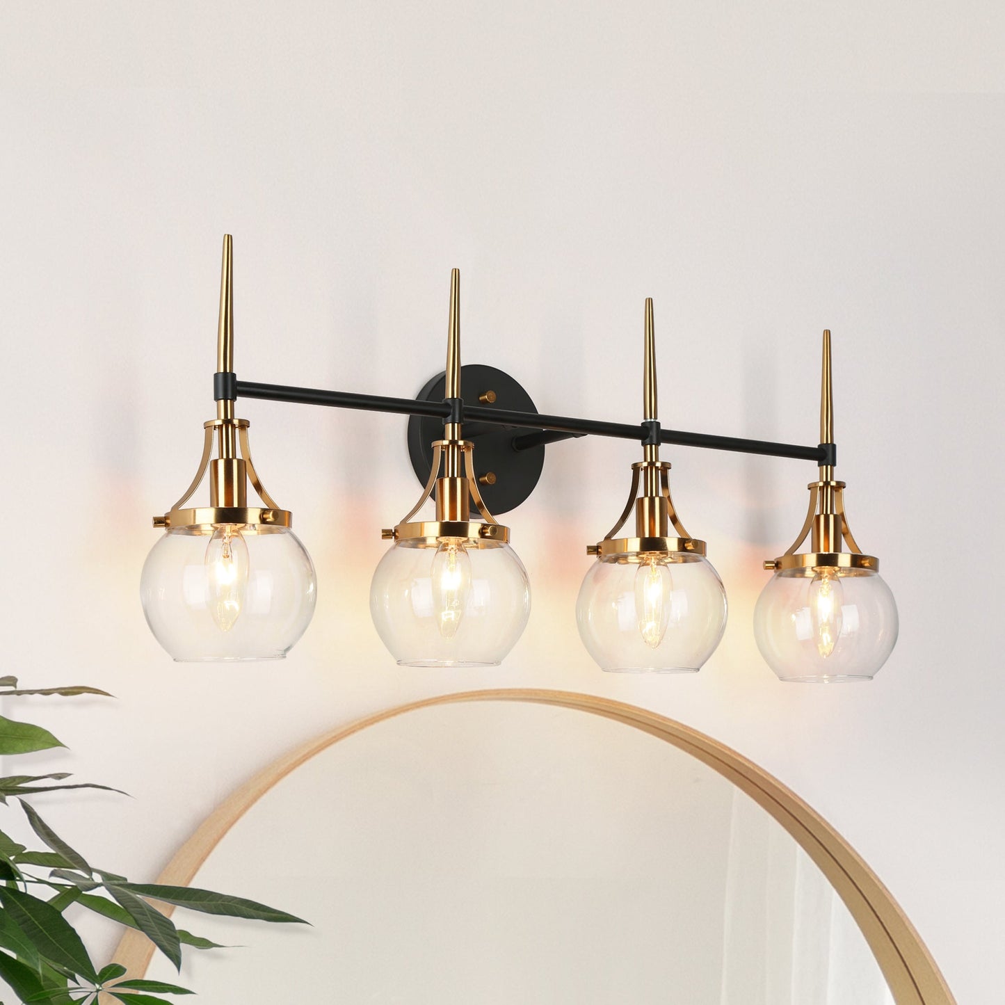 Capensis 4-Light Black and Brass Vanity Light