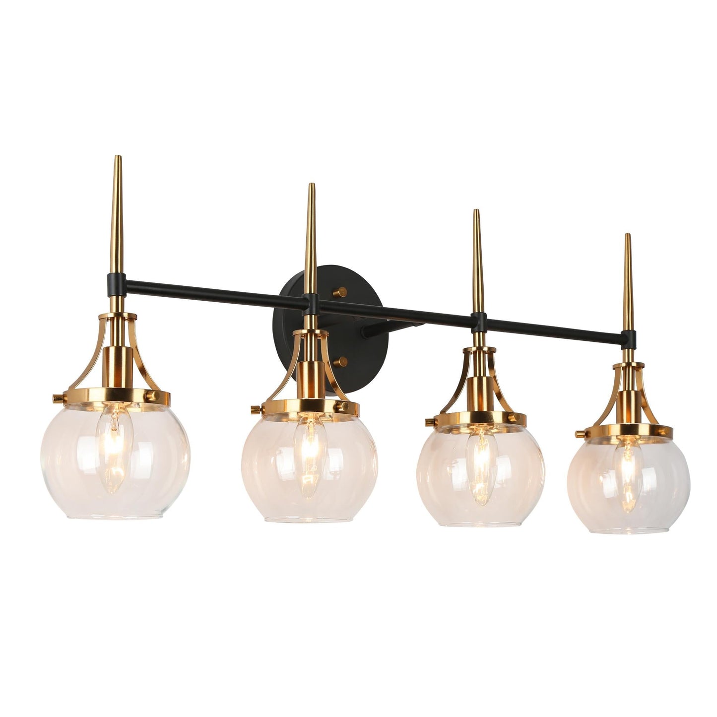 Capensis 4-Light Black and Brass Vanity Light