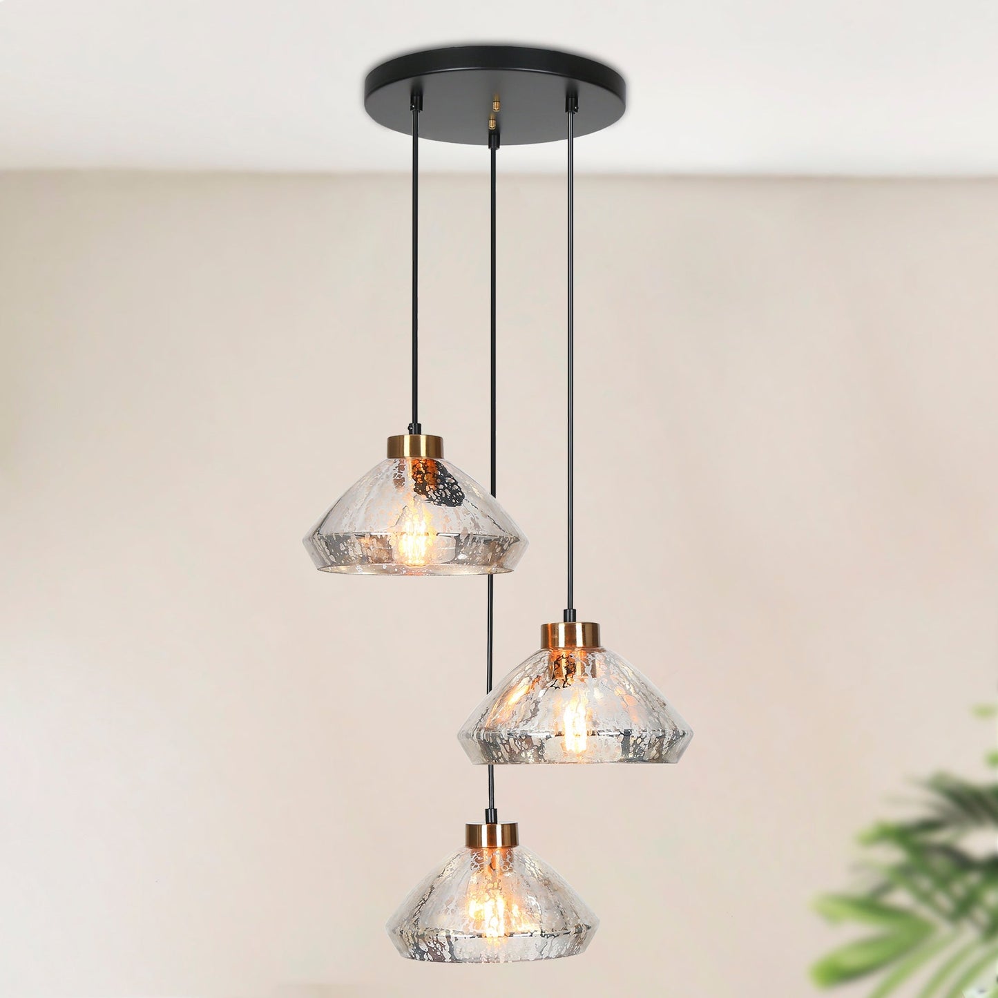 Anila 3-Light Small Black Chandelier