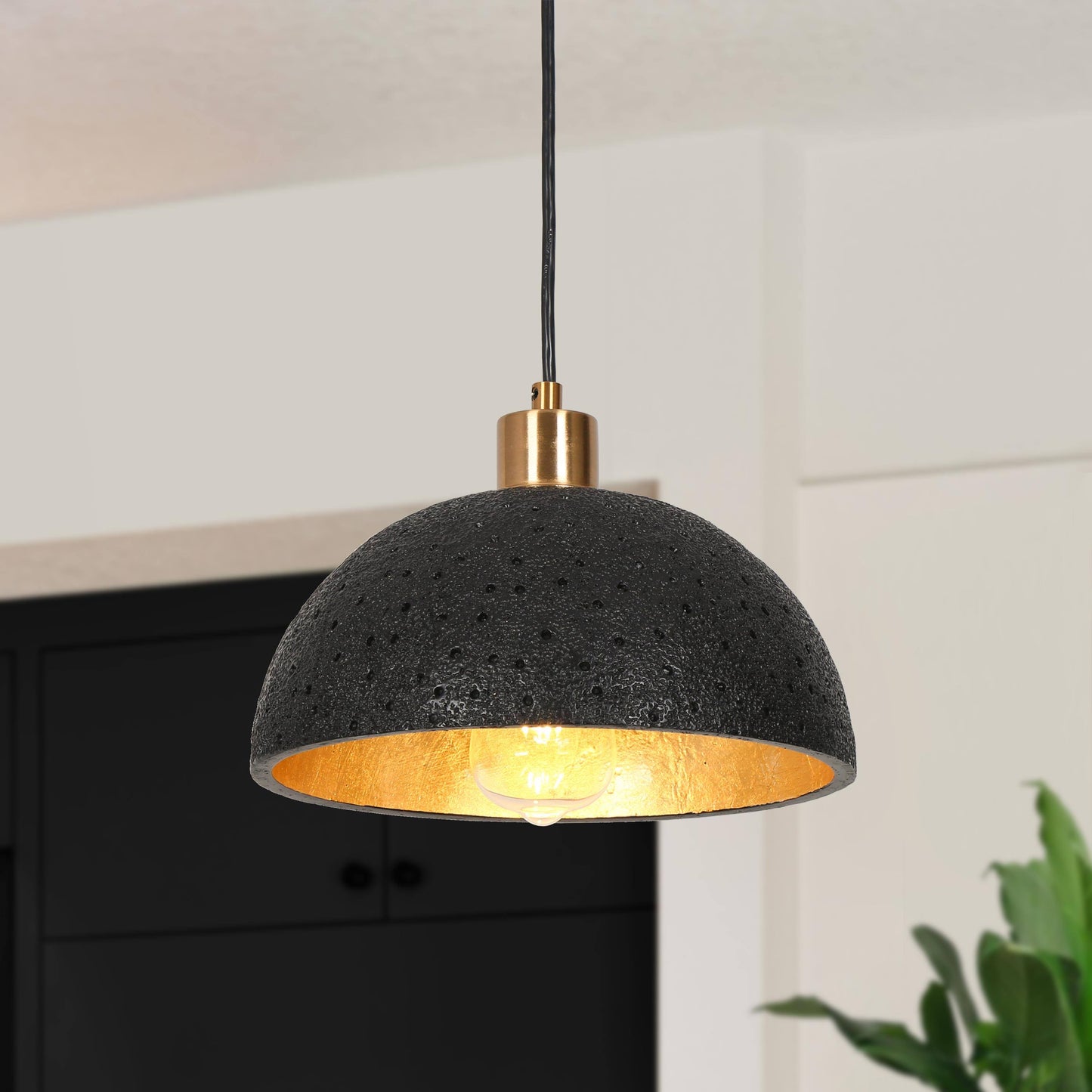 Contianssi 1-Light Mini Black Modern Pendant Light Fixtures