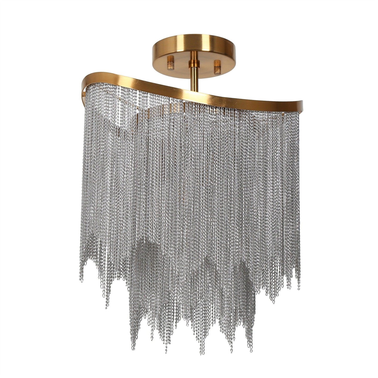 4-Light Gold Ceiling lamp with Aluminum chains - Belles Lighting