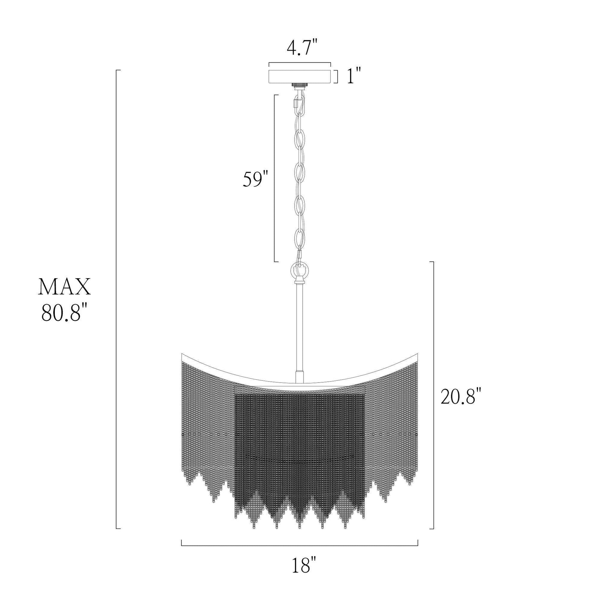 4-Light Drum Chandelier - Belles Lighting