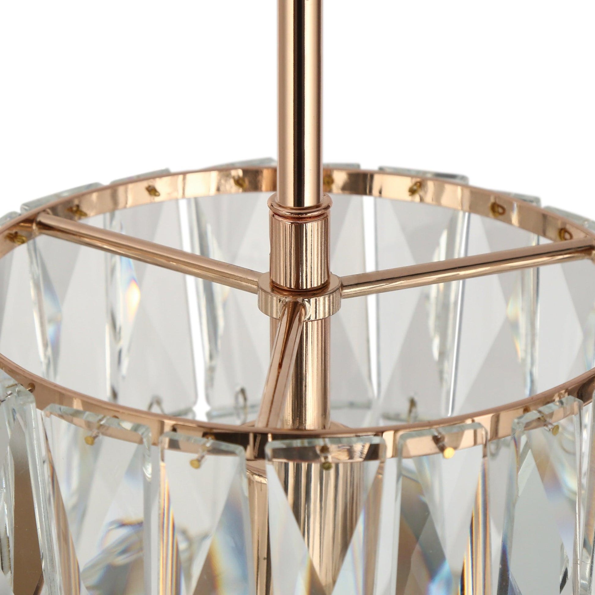 1-Light Gold Crystal Pendant Light - Belles Lighting