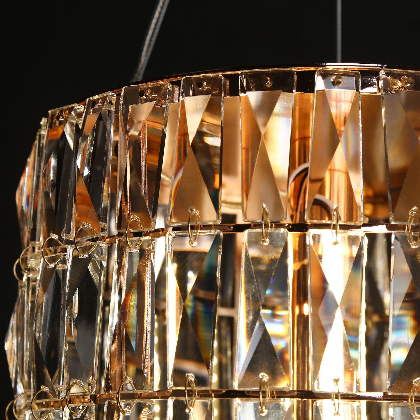 Crystal LED Cylinder Chandelier Pendant Lights - Belles Lighting