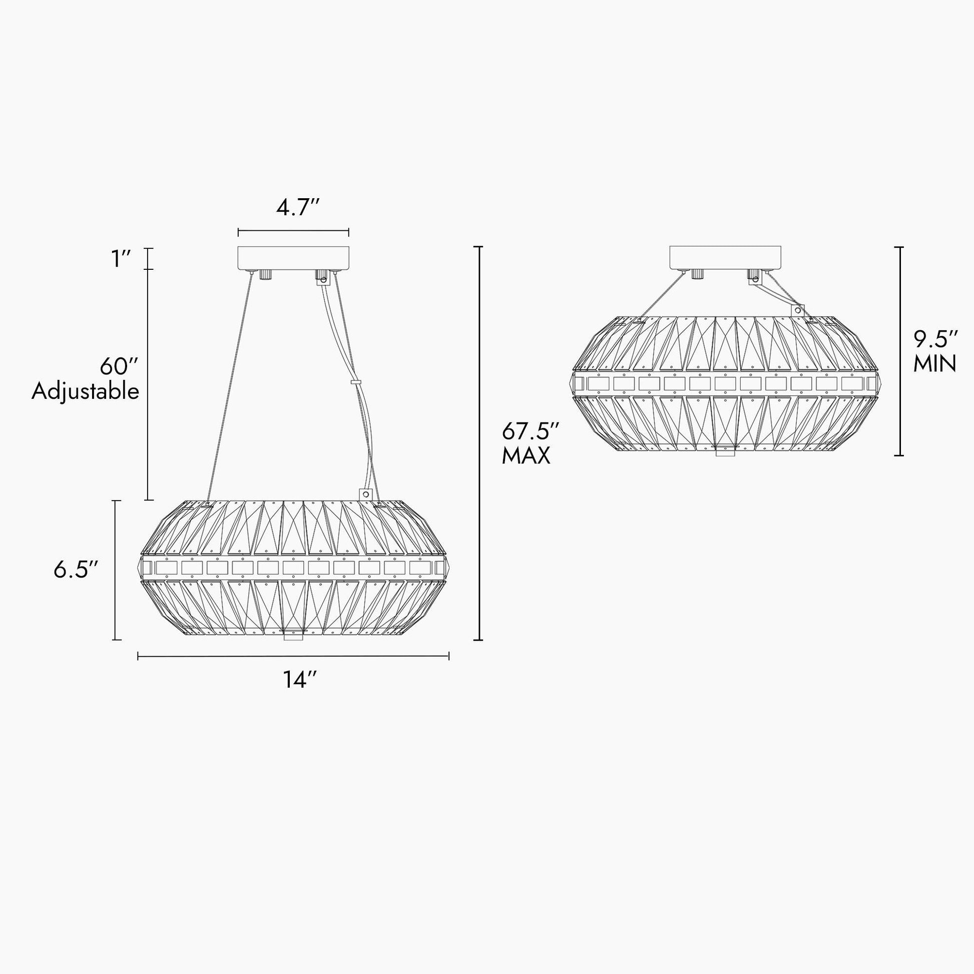 3-Light Crystal Drum Mini Chandelier Lights - Belles Lighting